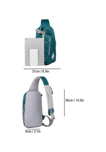 Pazly Su Geçirmez Nilon Sling Çanta, Kulaklık Delikli, Ultra Hafif, Günlük Outdoor Kullanıma Uygun Mavi 5603 Mavi Mavi