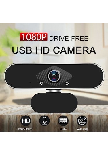 Vkemall Usb 2.0 1080p Hd Webcam, Mikrofonlu Otomatik Gürültü Azaltma, 30 Kare/detak, Dikey-dikey Dönebilen Lens, Pc/dizüstü İçin Video Konferans/ders