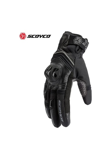Motoanl Scoyco Deri Ve Cordura Reflektörlü Eldiven Gri - Siyah