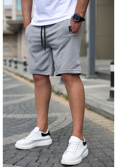 Madmext Madmext Boyalı Gri Erkek Regular Fit Şort 4842-boyalı Gri