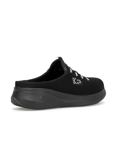 King Paolo D5109 Krakers Sabo Kadın Memory Foam Düz Sandalet Siyah Siyah