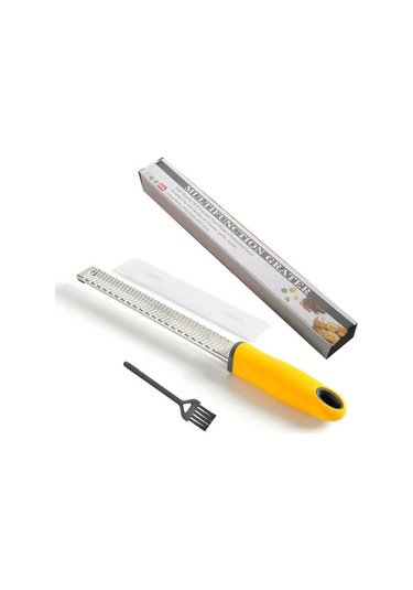 304 Paslanmaz Çelik Peynir Rendesi Çok İşlevli Çikolata Limon Tel Kesici Plastik Kaymaz Saplı Mutfak Aletleri Sarı