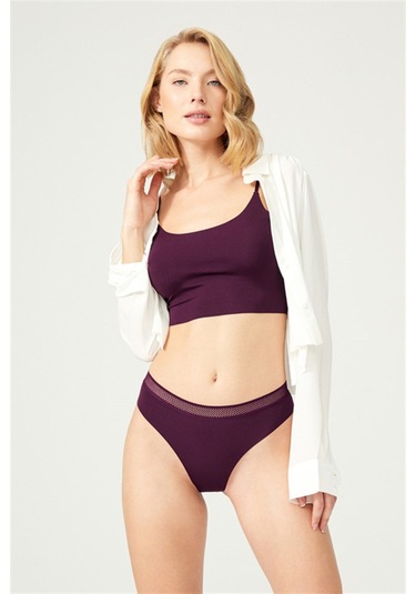 Basic Lazer Kesim File Lastikli Brezilya Külot 7'li Paket - 2 Renkli-7 Çok Renkli