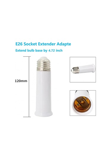 Maiyame E26 Ampul Tutucu Uzatıcı 3'lü Set - Isı Dayanıklı Pbt Malzeme, 60w, 250v, 12cm Uzunluk, Ev Ve Ofis Işık Uyumlu