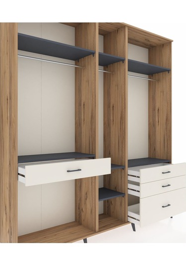 Hyperion Dolap 7 Raflı 4 Çekmeceli 3 Askılı 220x44x243 Çam-antrasit/aytaşı Antrasıt/aytası Hyperion Dolap 7 Raflı 4 Çekmeceli 3 Askılı 220x44x243 Çam-antrasit/aytaşı Antrasıt/aytası