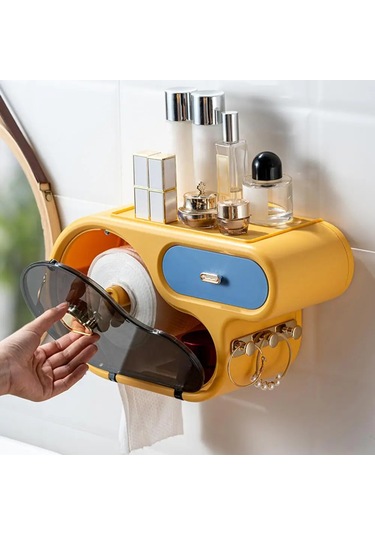 Tuvalet Kağıdı Organizatör Duvara Monte Su Geçirmez Pp Güçlü Yük Çok Renkli