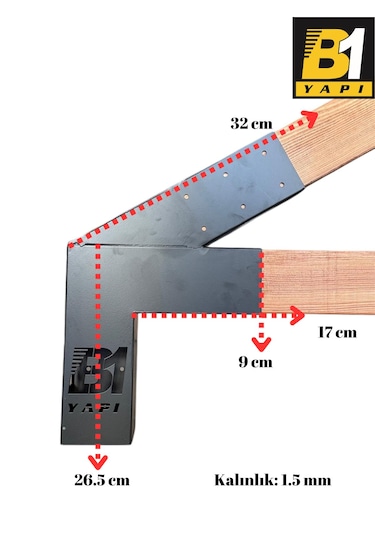Pergola Kamelya 4 Kollu Açılı Kenar Bağlantı Aparatı Sol
