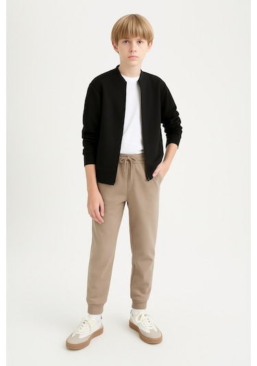 Erkek Çocuk Basic Jogger Paça Okul Eşofman Altı Ak-2350 Bej