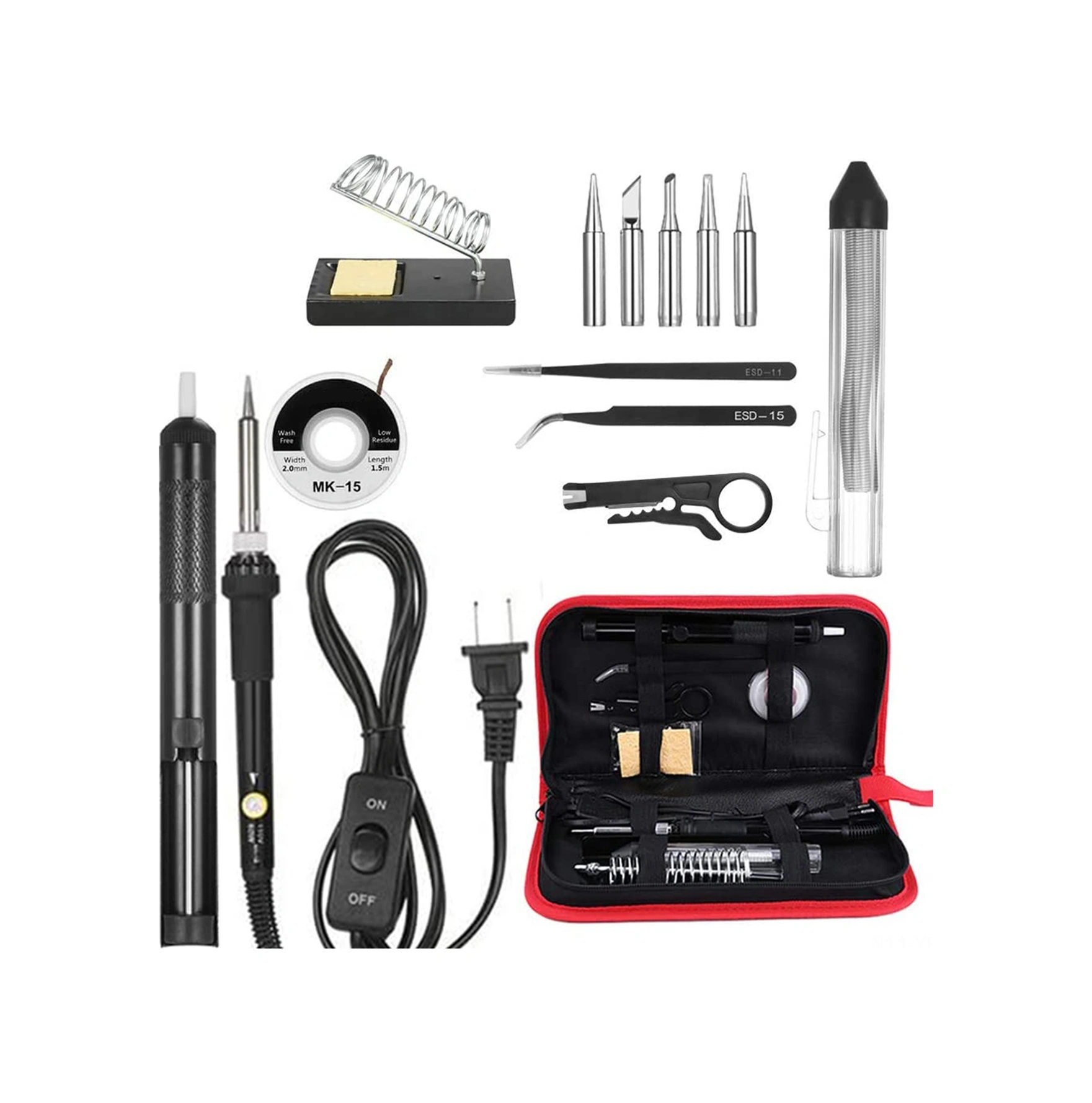 Yifomall Mk15 Kaynak Seti: 14 Parça Tam Zırh, 200-450 C Sıcaklık Ayarlı, Çelik Uçlar Ve Tam Gereçler Çantası