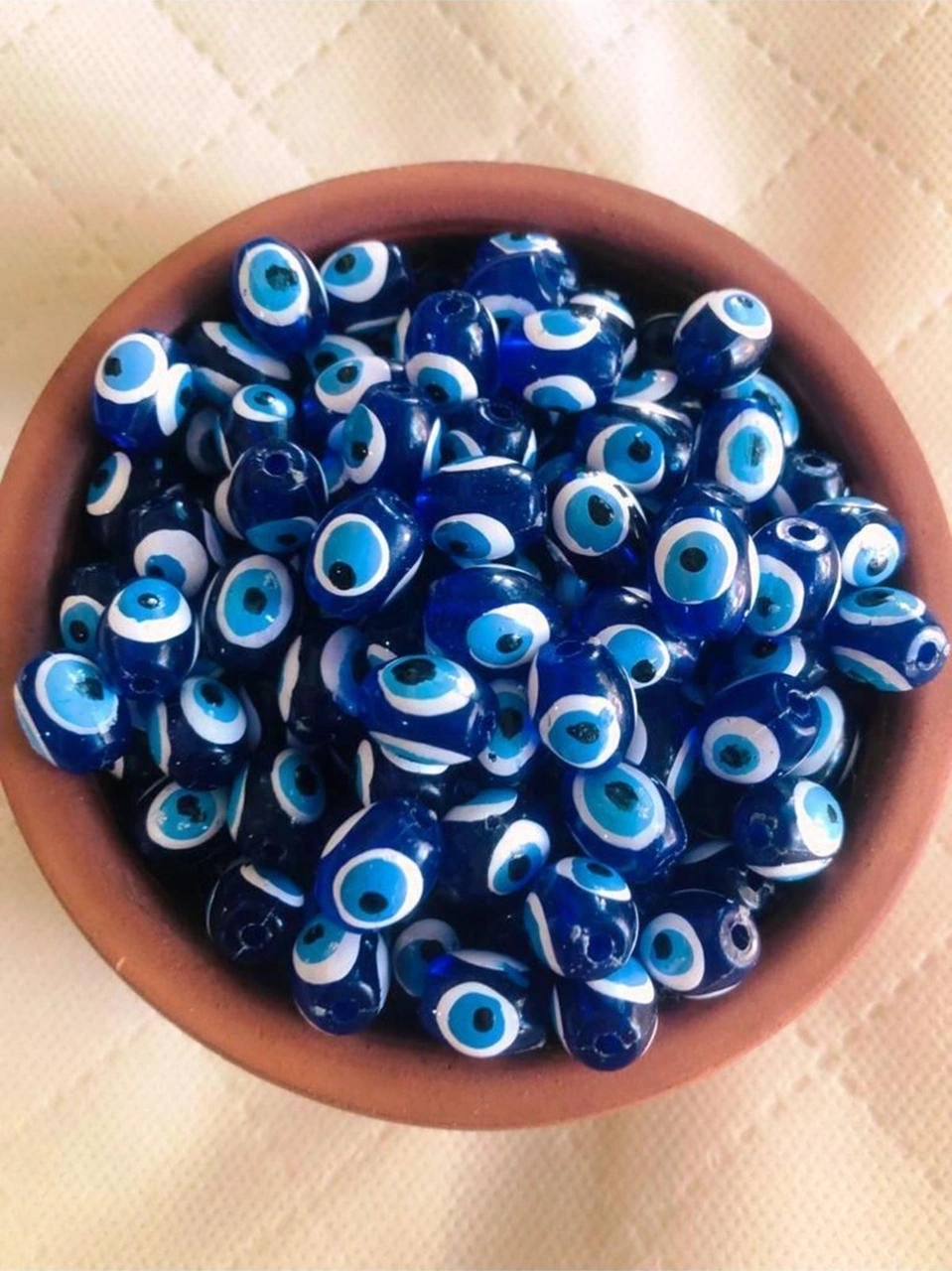Danagöz Hantal Nazar Boncuğu - 10mm - 50 Adet - Ince Delikli