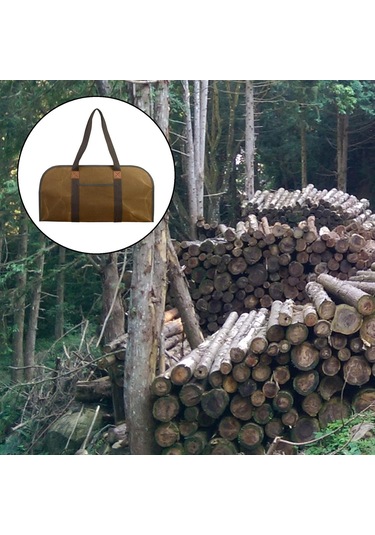 Yakacak Odun Kütük Taşıyıcı Tuval Torbası Taşıyıcı Kapalı Şömine Yakacak Odun Kılıfları Renk: Koyu Yeşil