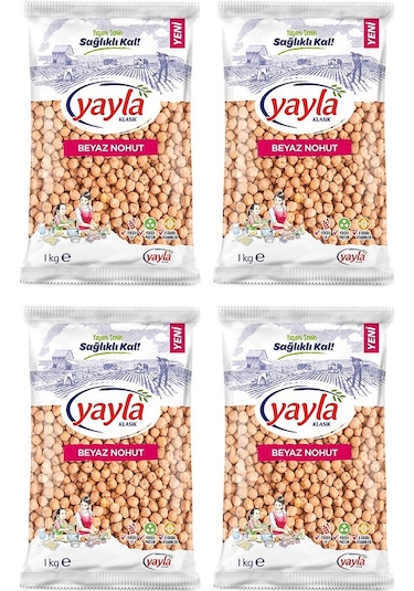Yayla Bakliyat Beyaz Nohut 1 Kg X 4 Adet
