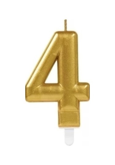 4 Rakam Mum Gold Renk Çok Renkli