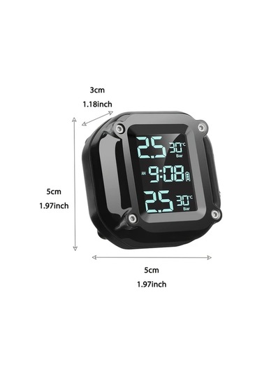Boatshop1 Ynf Bisiklet Motosiklet Tpms 2 Dis Sensor Siyah Lcd Ekran Lastik Basinc Sicaklik Izleme Alarm Usb Dayanikli