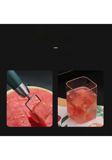 Qingmipy 304 Paslanmaz Çelik Küçük Kareli Karpuz Dilimleyici - Mümkün Her Meyve İçin Kesme Ve Dikme Aleti, Ev Ve Restoran Kullanıma Uygun, Stokta Wholesale Kare Şekilli Armut Kesi Trümpet Koyu Yeşil