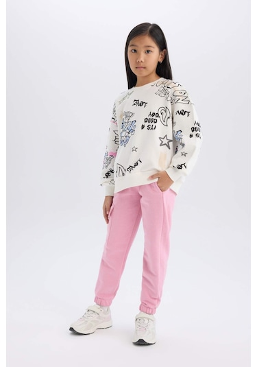 DeFacto Kız Çocuk Kargo Cepli Beli Paçası Lastikli Jogger Eşofman Altı D2872A824WNPN445 Pembe