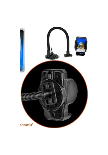 Carub Araç Içi Oto Telefon Tutucu Spralli Vantuslu Siyah