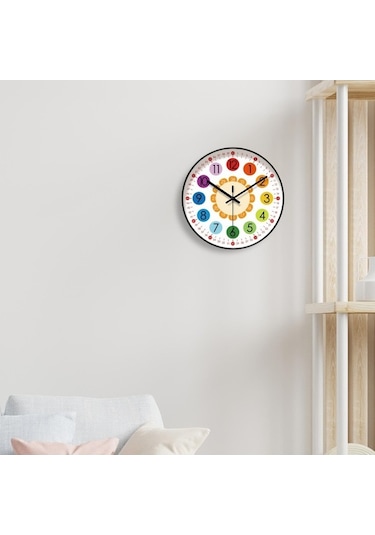 Trendooze Çocuklar İçin Renkli Zaman Saati - Öğretimli Zamanlama Çok Renkli