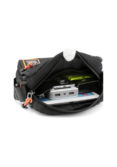 Tenfowee Erkekler İçin Pratik Nylon Askılı Çanta - Gri, Ayarlanabilir Kayışlı, Bölmeli Bölmelerle Günlük Kullanıma Uygun 21x8x26cm