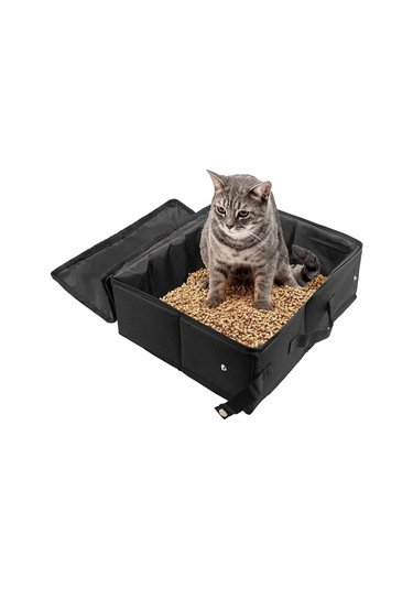 Portable Cat Seyahat Çöp Kutusu, Fermuarlı Kapaklı, Katlanabilir Seyahat Çöp Kutusu, Sızıntı Yok, Koku Yok, Su Geçirmez, Taşıması Kolay, Otellerde Kullanımı Kolay, Araba Diğer