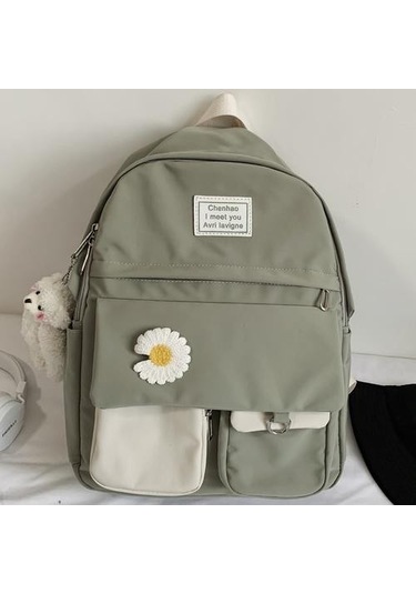 Kız Koleji Öğrenci Sırt Çantası Sevimli Çiçek Naylon Kadınlar Okul Çantası Lady Kawaii Sırt Çantası Kadın Moda Çanta Kitap Trendy Seyahat Yeni Sırt Çantaları 2z1u09 Yeşil