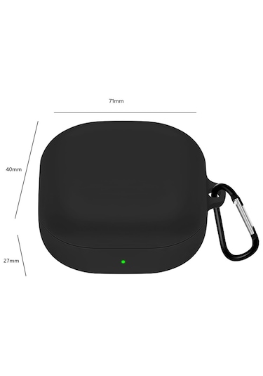 Samsung Galaxy Buds Live - Galaxy Buds Fe Yumlu Mat Silikon Kılıf+kanca Siyah