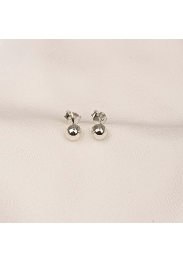 Altın Küpe - 14 Ayar Altın Minimal Top Küpe Sarı