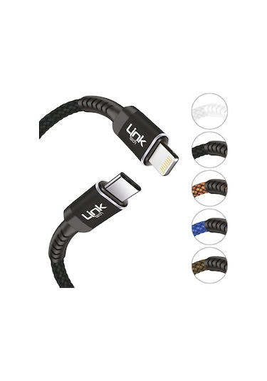 Linktech K424 Type-C/Lightning Data/Şarj Kablosu Pd 20W 3A 1Mt