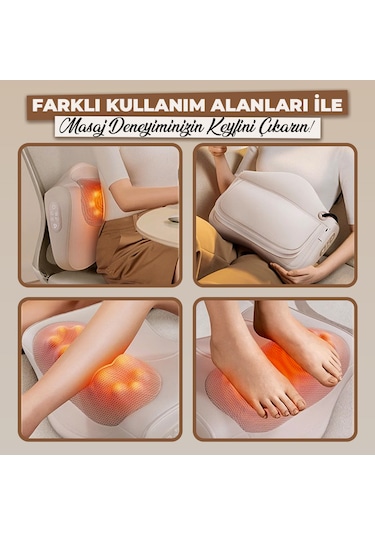 Rlx40 Taşınabilir Şişirilebilir Ovmalı Isıtmalı Masaj Yastığı Krem