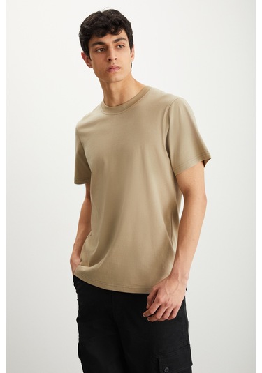 Mıchel Erkek Slim Fit Dar Kesim %100 Organik Pamuklu Yana Kayan Dikişli Basic Örme Vizon T-shirt Mıchel Erkek Slim Fit Dar Kesim %100 Organik Pamuklu Yana Kayan Dikişli Basic Örme Vizon T-shirt