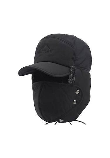 Rüzgar Geçirmez Kayak Kışlık Kürk Astarlı Şapka