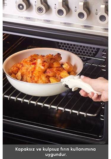 Karaca x Refika Swiss Crystal Almond Cream Easy Clıp 9 Parça Tencere Seti Ind