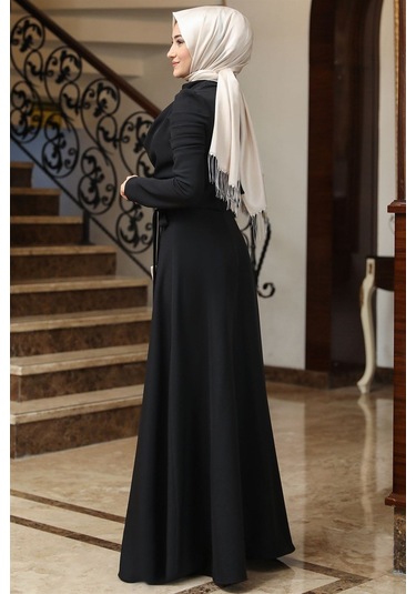 Kardelen Tesettür Elbise Siyah Siyah