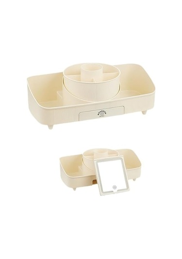 Aydınlatmalı Aynalı Döndürülebilir Makyaj Düzenleyici Krem