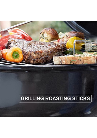 Jeemson 6 Adet Çelik Mangal İğnesi, Gıda Seviyesi 304 Paslanmaz Çelik, Nilon Çantalı, Sabit Pişirme, Outdoor Mangal Araçları Çok Renkli