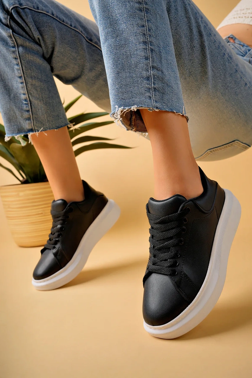 Luis A Costa Lc101 Siyah Cilt Beyaz Taban Kadın Sneaker Renkli