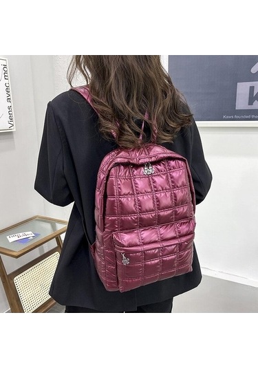 Dancemonkey Uzay Ultra Siyah Sırt Sırt Okul Kızlar Kış Kapitone Kadınlar Kadın Kadın Için Hafif Genç Ekose Çantası Çantaları Çanta Aşağı Vs Siyah