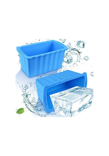 1 Adet Ekstra Büyük Silikon Buz Kalıp Sandık Verimli Donma Buz Mavi