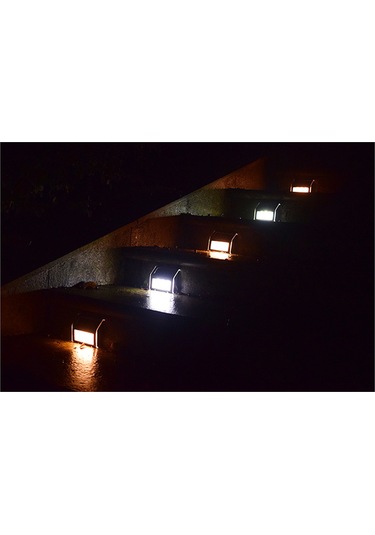 Folinda Güneş Enerjili 3 Led Islak Beyaz Dış Mekan Merdiven Duvar Çit Aydınlatması Ip44 Koruma