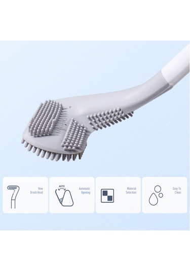 Vkemall Duvar Takılı Mavi Tuvalet Fırçası, Tpr Malzeme İle Tam Temizlik, Sudan Kurtulmayan, Kolay Kurulum, Banyo İçin Pratik Tasarım Mavi