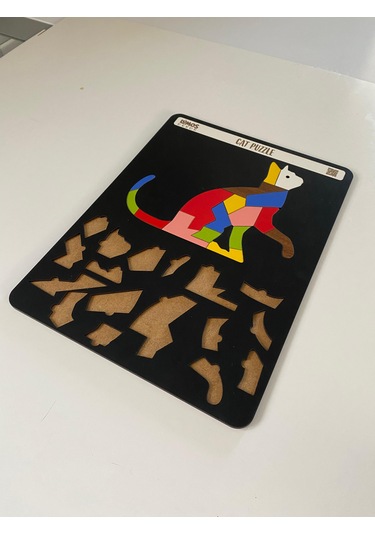 Cat Sevimli Kedi Çocuklara Özel Yapboz Tablo