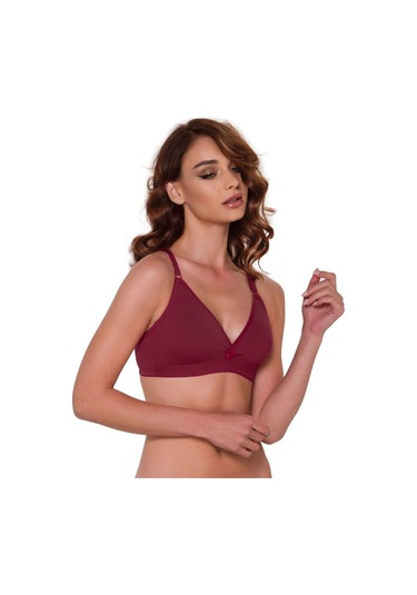 Basic Penye Sütyen Bordo Bordo