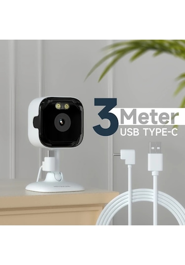 Elmpaly Heıyoucam 3mp Güvenlik Kamerası: 2.4g/5ghz Çift Bant, Renkli Gece Görüşü, İki Yönlü Ses, Hareket Algılama, Beyaz