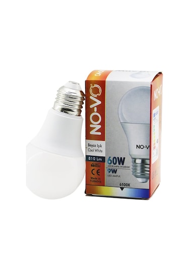 No-vo 9w 60w E27 Beyaz Led Ampul 6500k - 810lm 5224