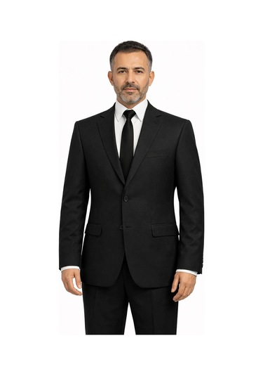 Dekosan Erkek Regular Fit Baba Takım Elbise - 7555 Siyah