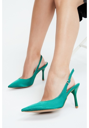 Valmenti Carla Kadın Yeşil Saten Vegan Topuklu Ayakkabı 292 6001-v Bn Ayk Y23 Yeşil