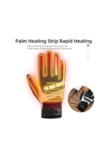 Ambition Rockbros Isıtmalı Motosiklet Eldiveni Gri