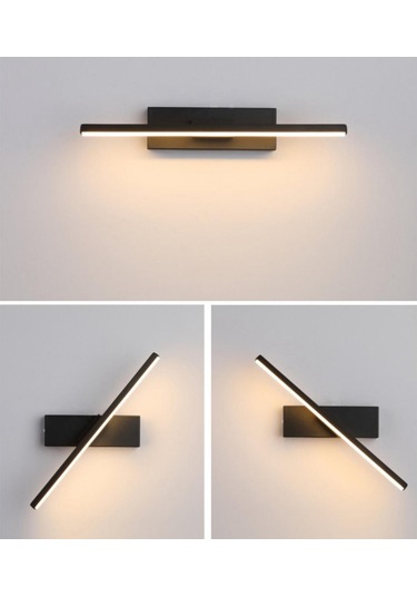 Suntek Modern Dönen Duvar Lambası Ev Yatak Odası Merdiven Koridor Siyah Sıcak Işık Siyah