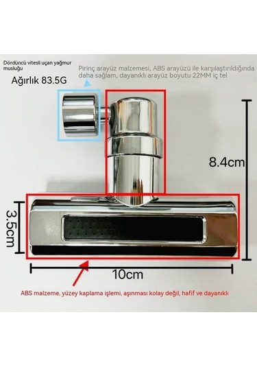 Dancemonkey Aircraft Carrier Sıçramaya Dayanıklı Mutfak Musluğu, Gri Gri