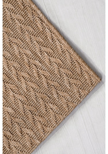 Sierra Halı Jüt Hasır Görünümlü Modern Kilim Ve Yolluk, İnce Bukle Dokuma Bej - Naturel